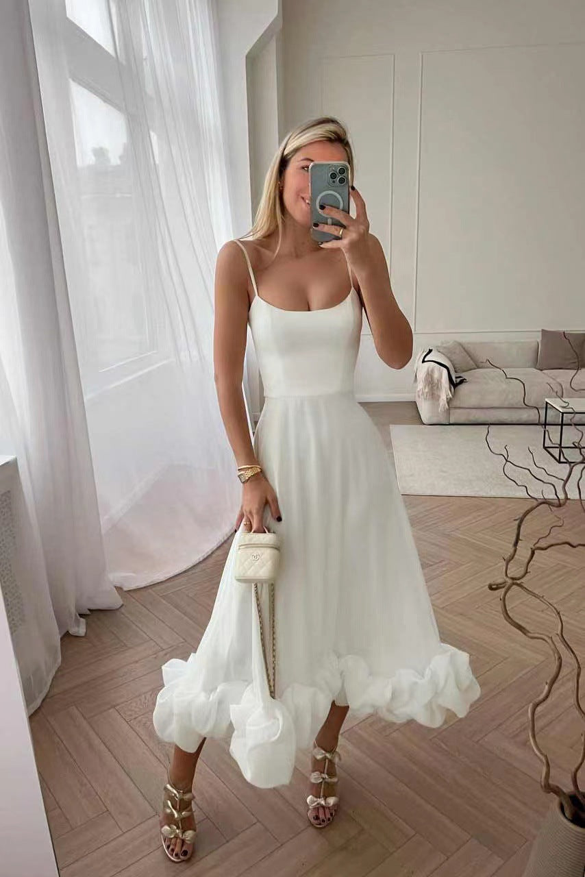 bride effect dress, white dress, white dress aesthetic