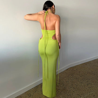 Summer Outfits 2023 | Neon Green Backless Side Cutout Dress