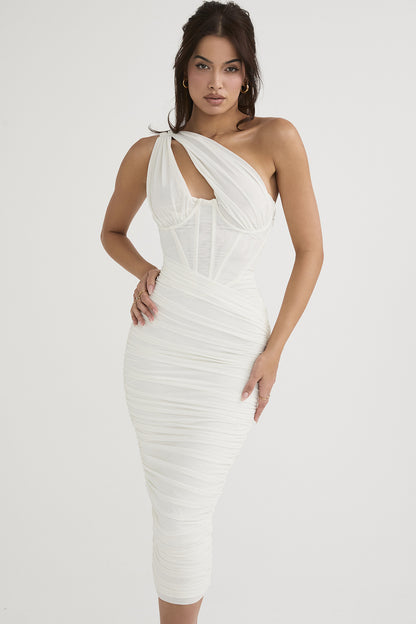2023 Fashion Trends | Pleated One Shoulder Corset Dress