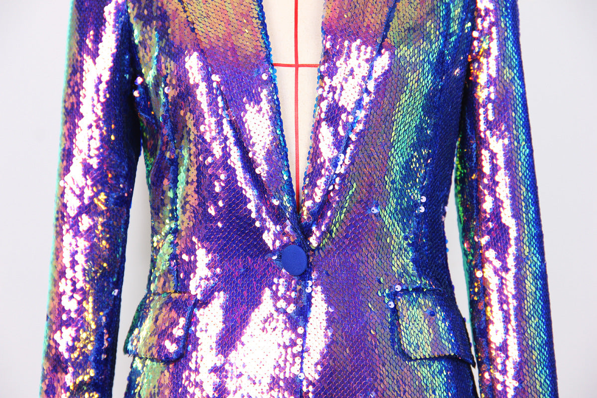 Fashion Outfits 2023 | Holographic One Button Blazer