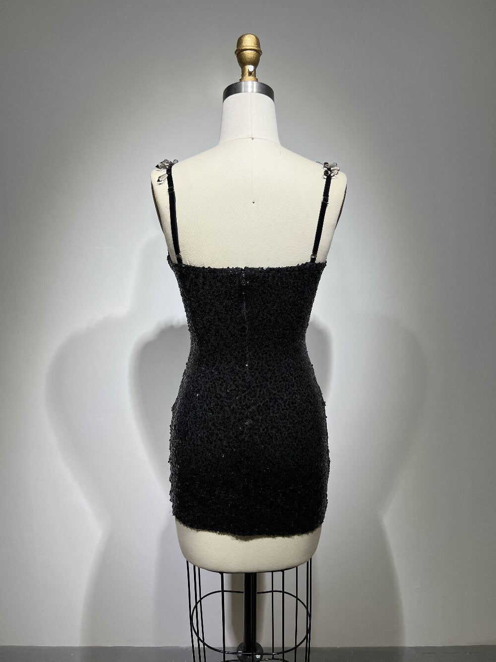 Little Black Dresses  Black Rhinestones See Through Glitter Corset Mi –  TGC FASHION