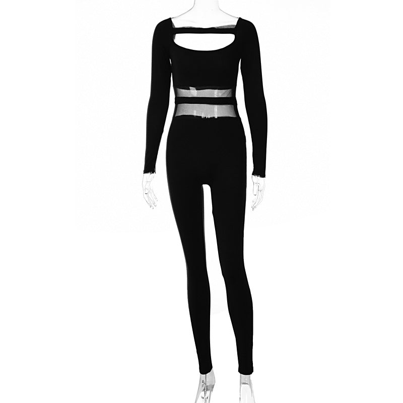 Winter Outfits Mesh Jumpsuit