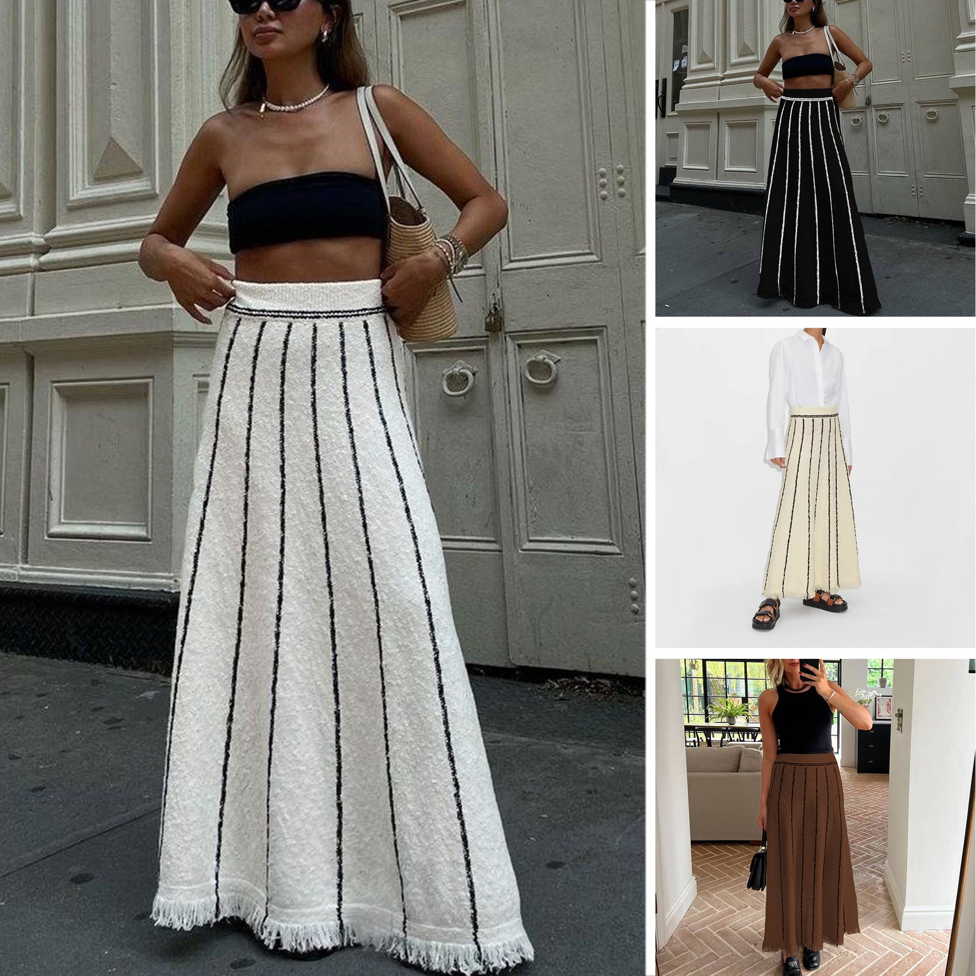 Vertical striped hotsell skirt outfit