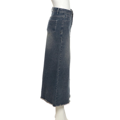 Summer Outfits | Tight High Waist Maxi Long Denim Skirt