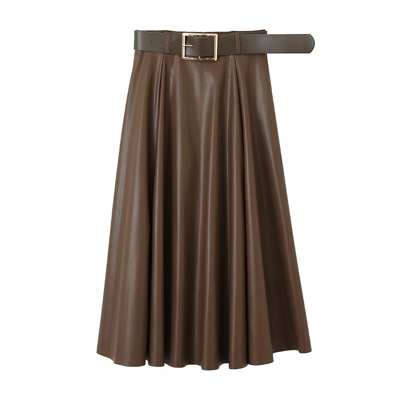 brown A line skirt 