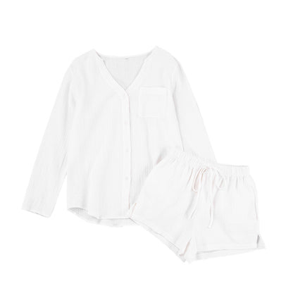 Clean Girl Aesthetic Outfits | Cotton Shirt and Shorts 2-piece Set