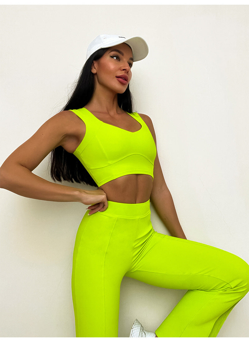 Neon Green Sports Bra and Hot Pants Outfit