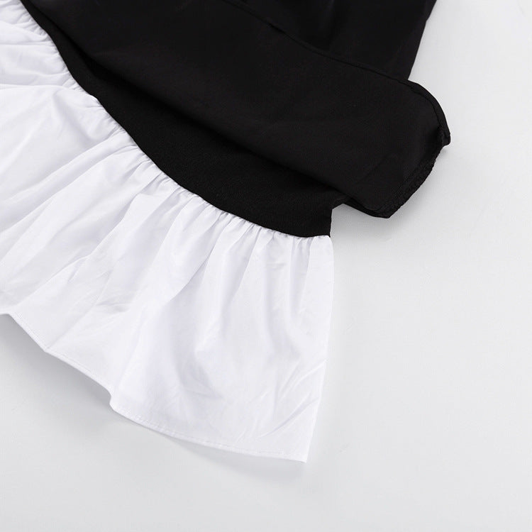 Wednesday Outfits | Black and White Aesthetic Collar Dress
