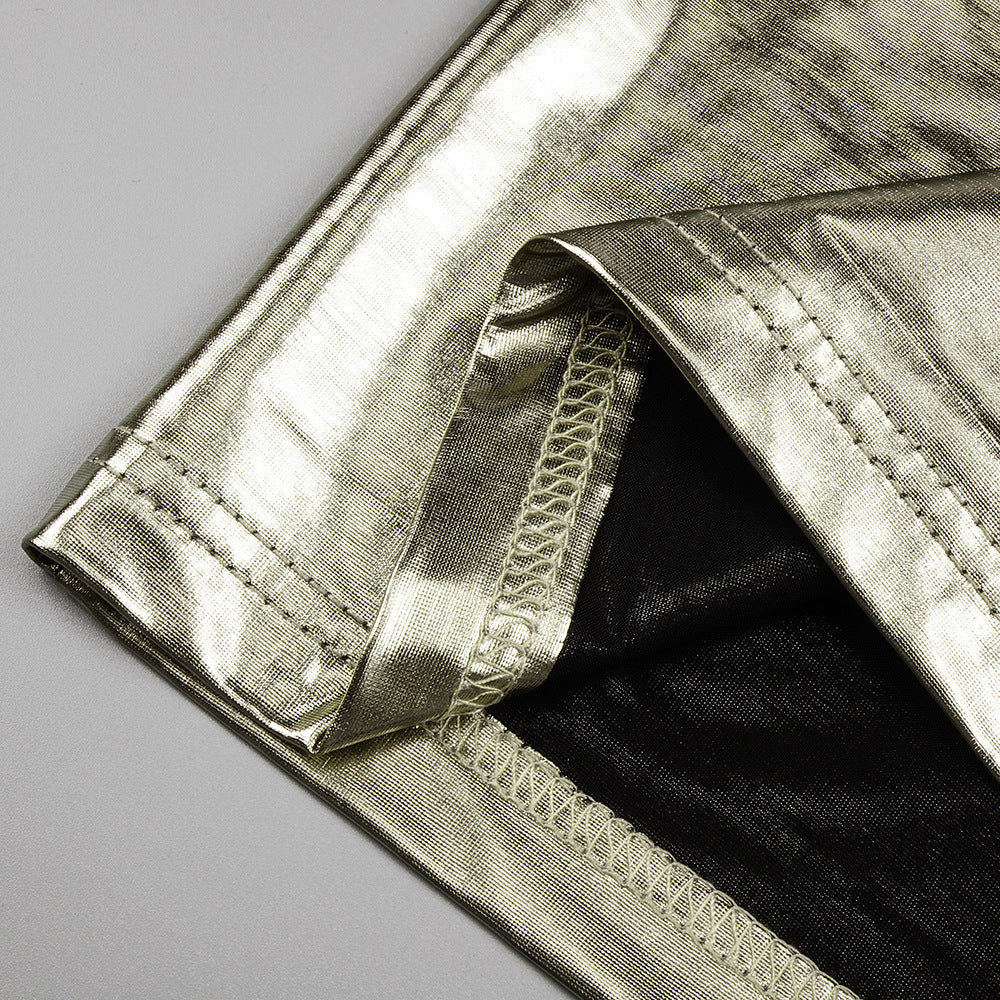 Fashion Dresses 2023 | Metallic Gold Aesthetic Homecoming Dress