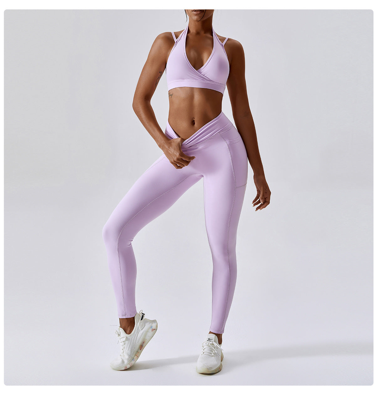 2023 Fashion Trends  Lilac Lavender Leggings with Phone Pocket