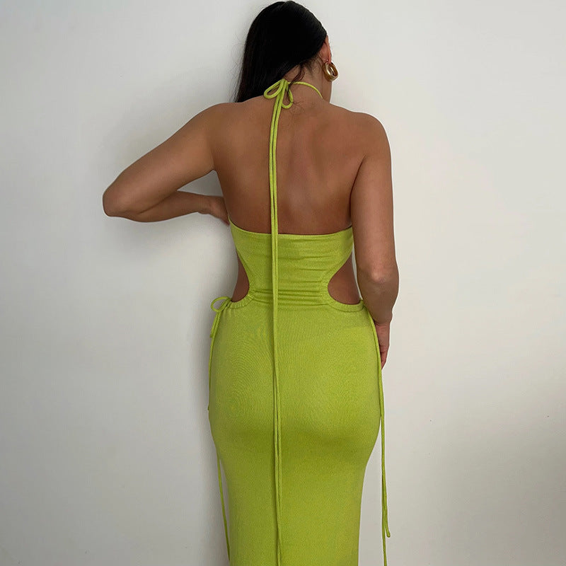 Summer Outfits 2023 | Neon Green Backless Side Cutout Dress