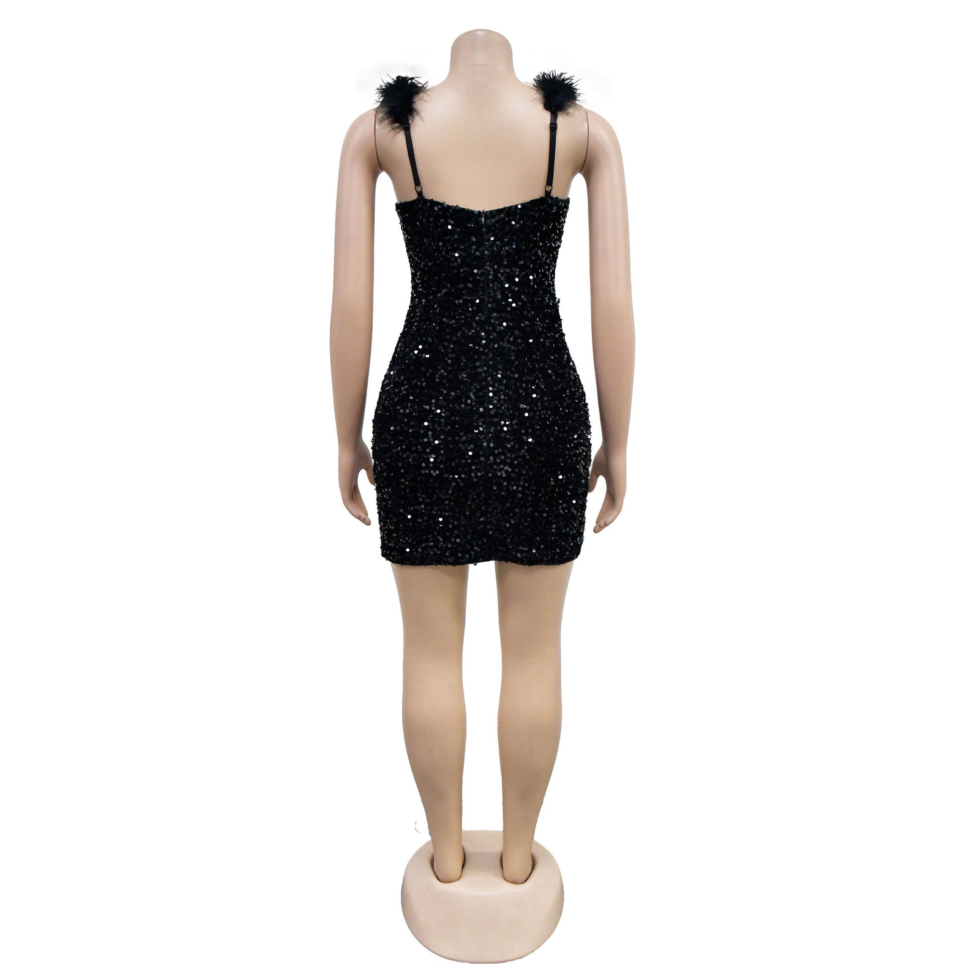 Mini Dresses | Feathers Sequin Glitter Mini Dress XL / White Mini Dresses | Feathers Sequin Glitter Mini Dress XL / White