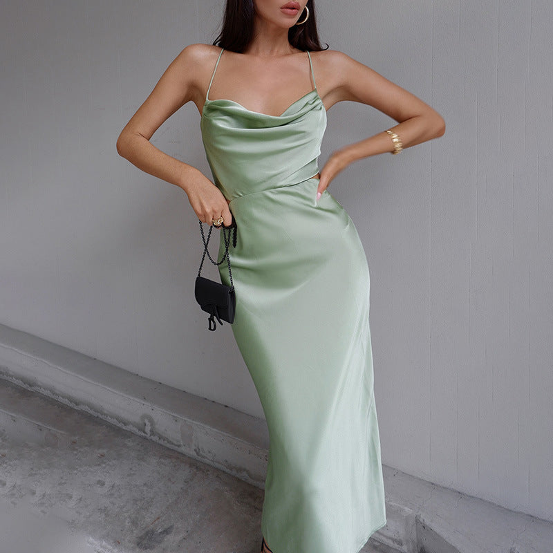 Fashion Trends 2023 | Lilac Lavender Satin Slip Dress