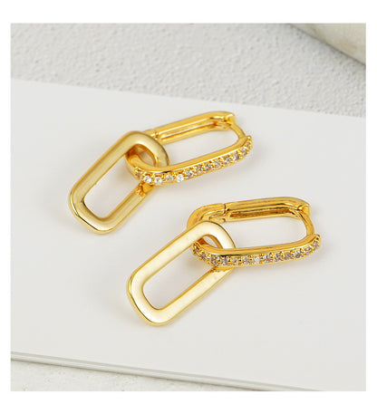 Summer Jewelry |  Extra Chunky Chain Creative Zirconia Earrings