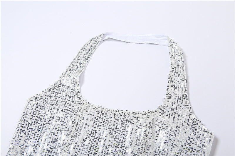Euphoria Outfits | Glitter Aesthetic Halter Sequined Vest