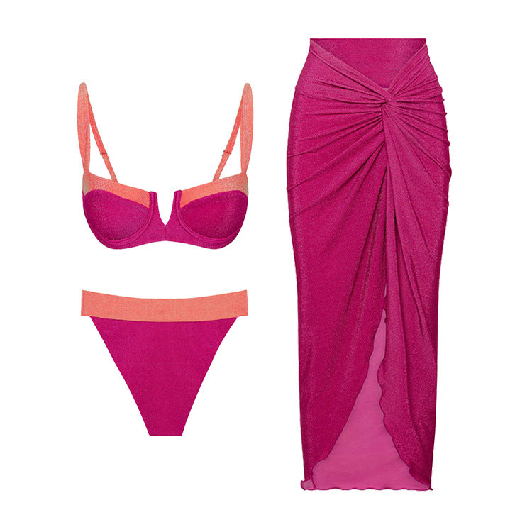 Summer Outfits | Pink Push Up Bikini Cover Up Outfit