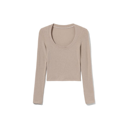 Minimalist Style Outfits |   Cotton Aesthetic Long Sleeve Crop Top