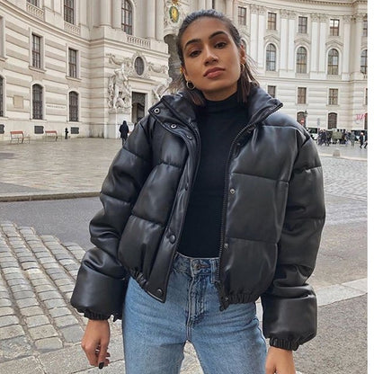 The Cool Leather Puffer Jackets to Wear All Winter