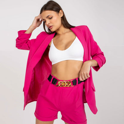 2023 Spring Outfits | Lilac Lavender Wide Leg Shorts and Blazer Outfit 2-piece Set - Belt not included