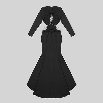 2023 Elegant Dresses | Rhinestones White Backless Fishtail Dress