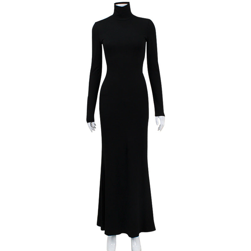 Black turtleneck deals maxi dress