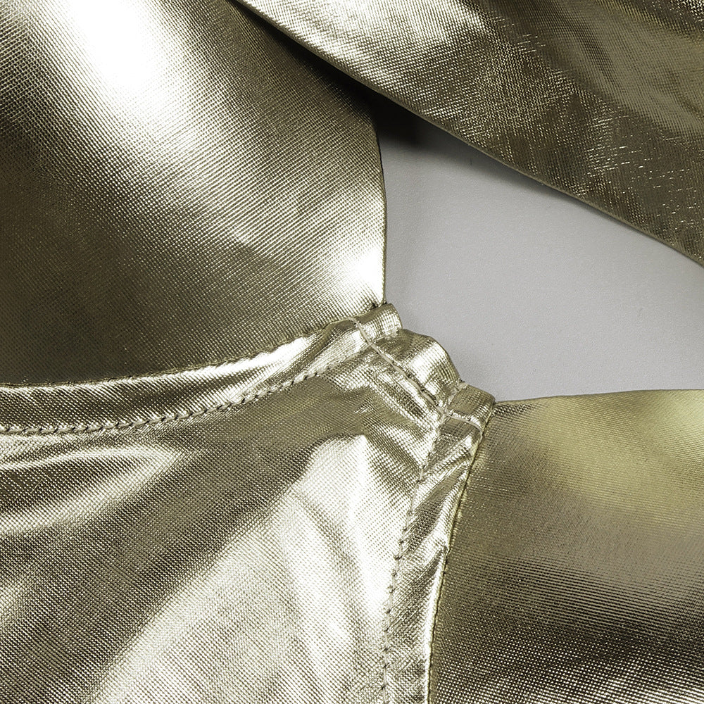 Fashion Dresses 2023 | Metallic Gold Aesthetic Homecoming Dress