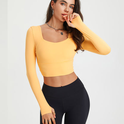 Gym Outfit | Long Sleeve Crop Top Sports Bra