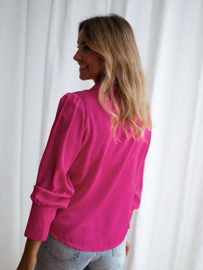 Fall 2023 Fashion Trends |  Hot Pink Elegant Shirt
