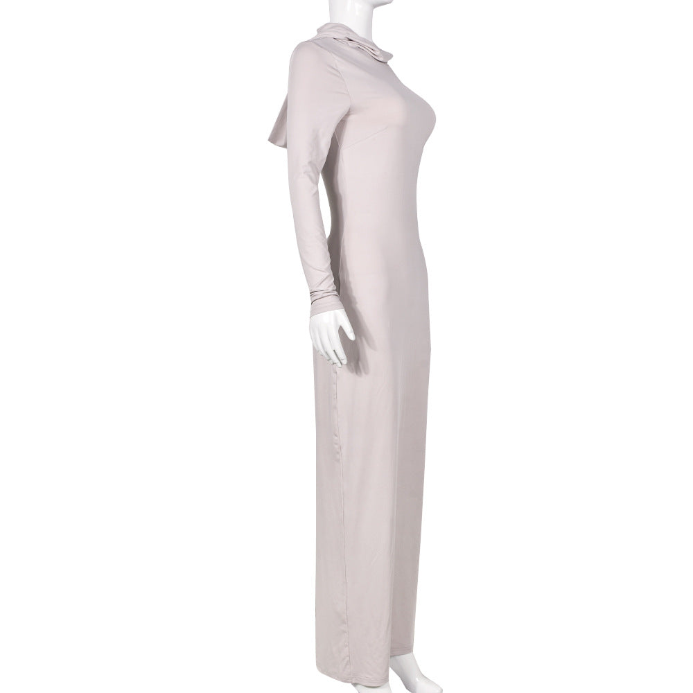 Summer Outfits | High Elastic Elegant Slim Hooded Dress L / White Summer Outfits | High Elastic Elegant Slim Hooded Dress L / White