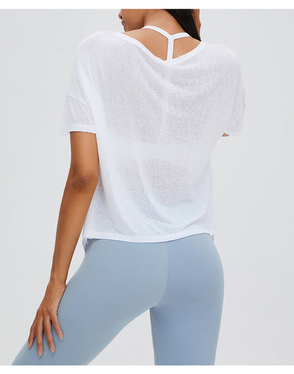 2023 Women's Activewear Fashion Trends | Lilac Lavender See-Through Sports Shirt