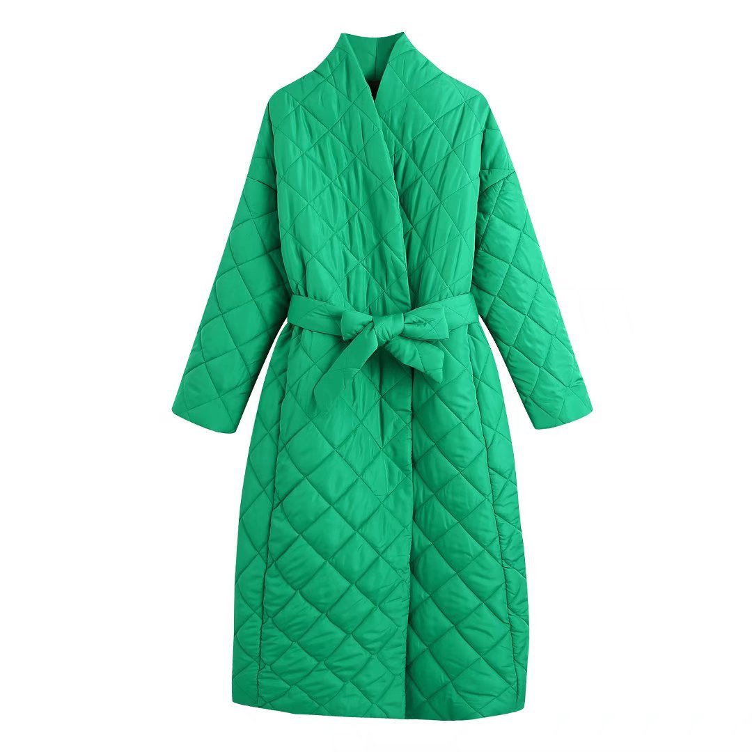 2022 Fashion Trends | Winter Outfits Quilted Cotton Long Coat