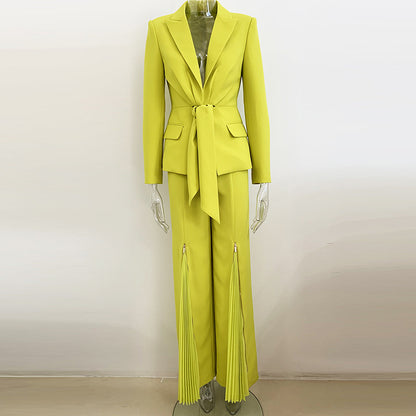 2023 Fashion Trends | Green Growth Luxury Blazer Outfit 2-piece Set