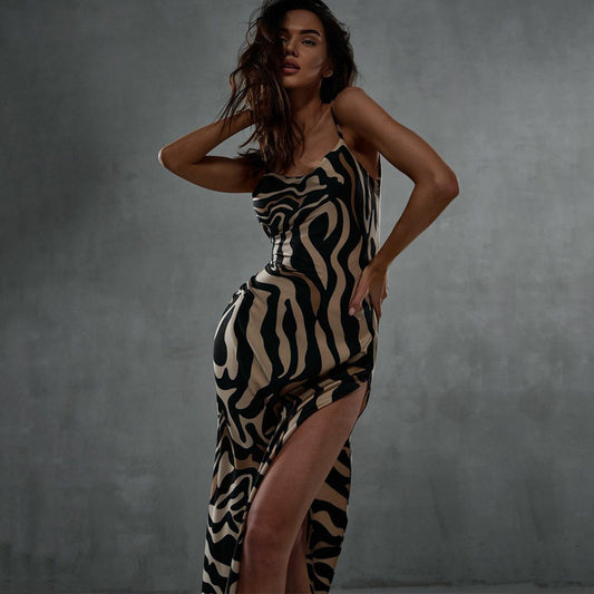 Summer Outfits 2022 | Zebra Print and Leopard Print Backless Dress