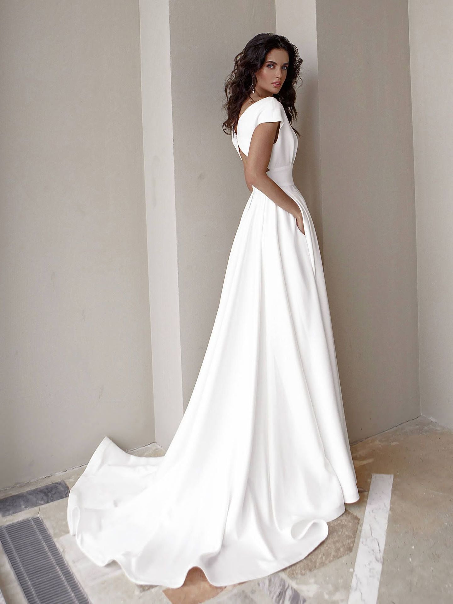 White Dress Aesthetic | Off Shoulder Elegant Flowly Dress