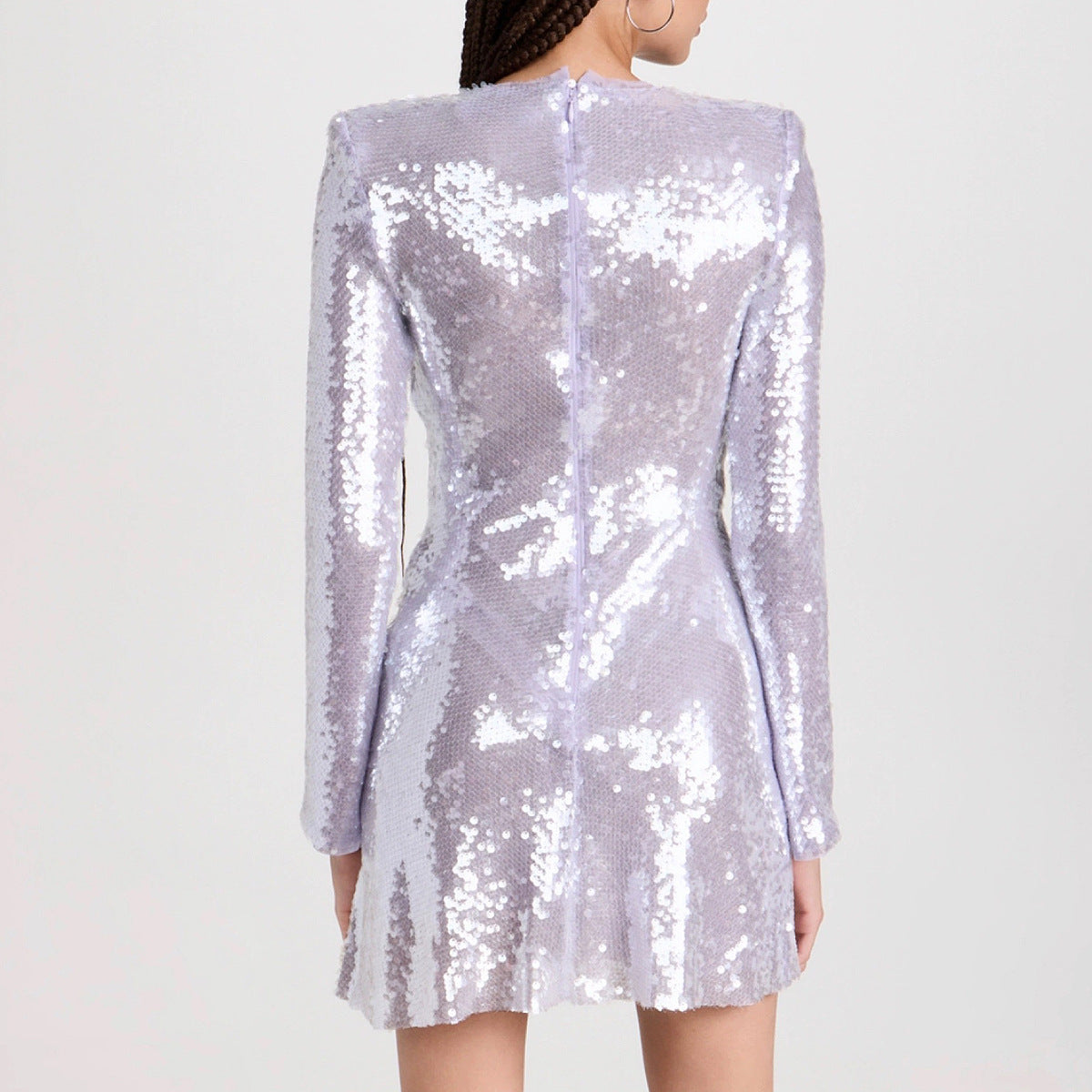 Winter Formal Dresses | Lavender Lilac Sequined Mini Dress M / Lavender Winter Formal Dresses | Lavender Lilac Sequined Mini Dress M / Lavender