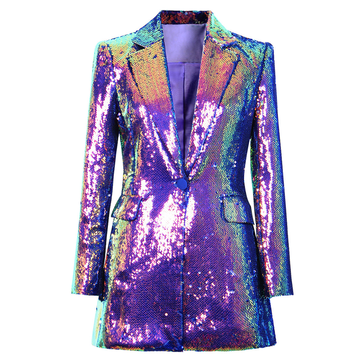 Fashion Outfits 2023 | Holographic One Button Blazer