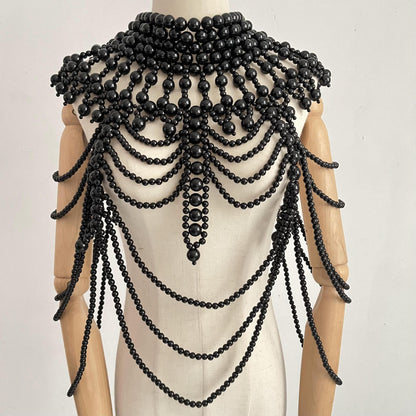 Pearl Aesthetic Outfits | Handmade Pearl Shawl Necklace