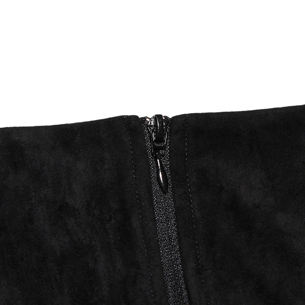 Corset Aesthetic Outfits | Black Deep V  Velvet Corset Top