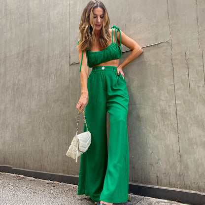 Spring Outfits | Green Aesthetic Cotton Set