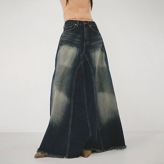 Summer Outfits | High Waist Fishtail Maxi Denim Skirt