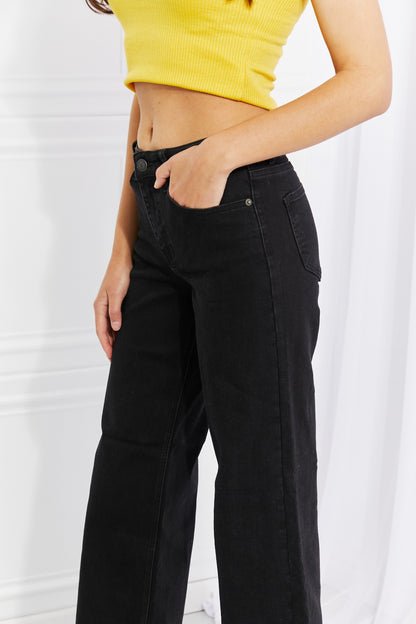 Denim Outfit Ideas | RISEN Amanda Midrise Wide Leg Jeans