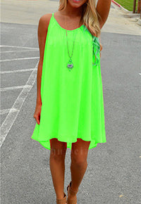 Neon Outfits | Neon Colors Chiffon Mini Dress