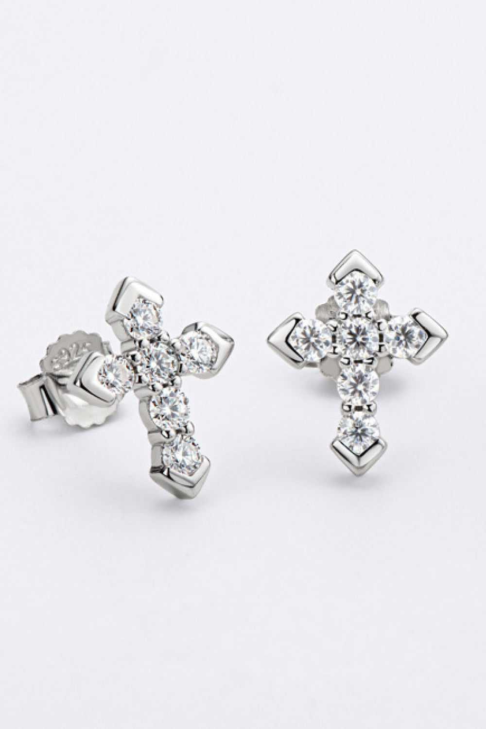 Cross Earrings | Moissanite Cross Stud Earrings