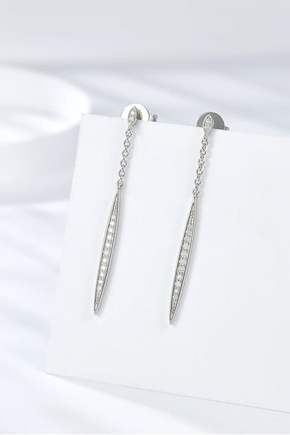 Elegant Moissanite 925 Sterling Silver Drop Earrings