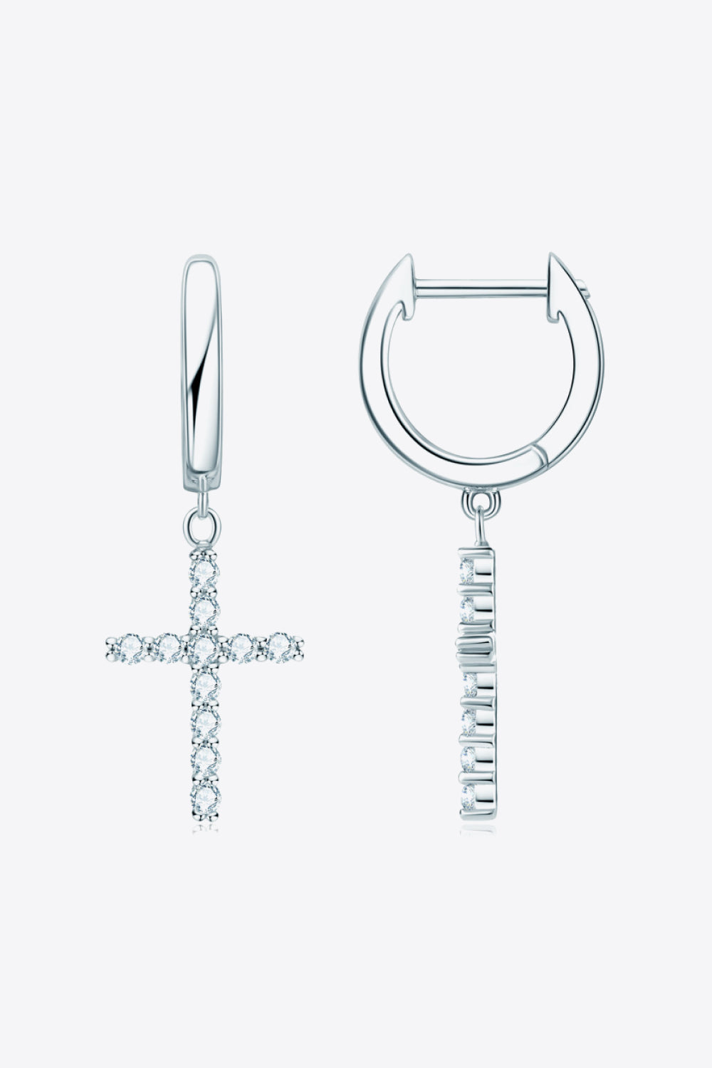 Cross Necklaces | 925 Sterling Silver Moissanite Cross Earrings