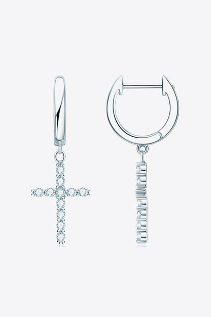 Cross Necklaces | 925 Sterling Silver Moissanite Cross Earrings