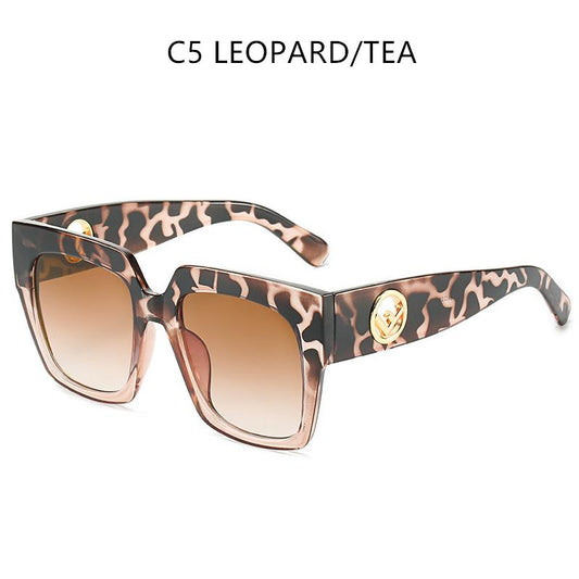 Vintage Leopard Oversized Sunglasses