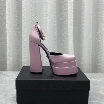 Prom Shoes | 90's Aesthetic Neon Pink Chunky Heels
