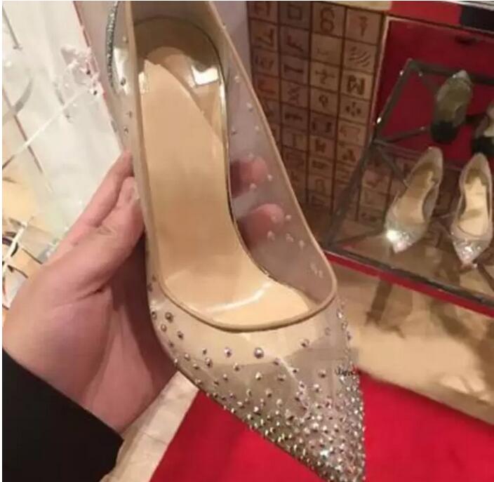 Prom Shoes | Clear Silver Rhinestone Glitter Pumps